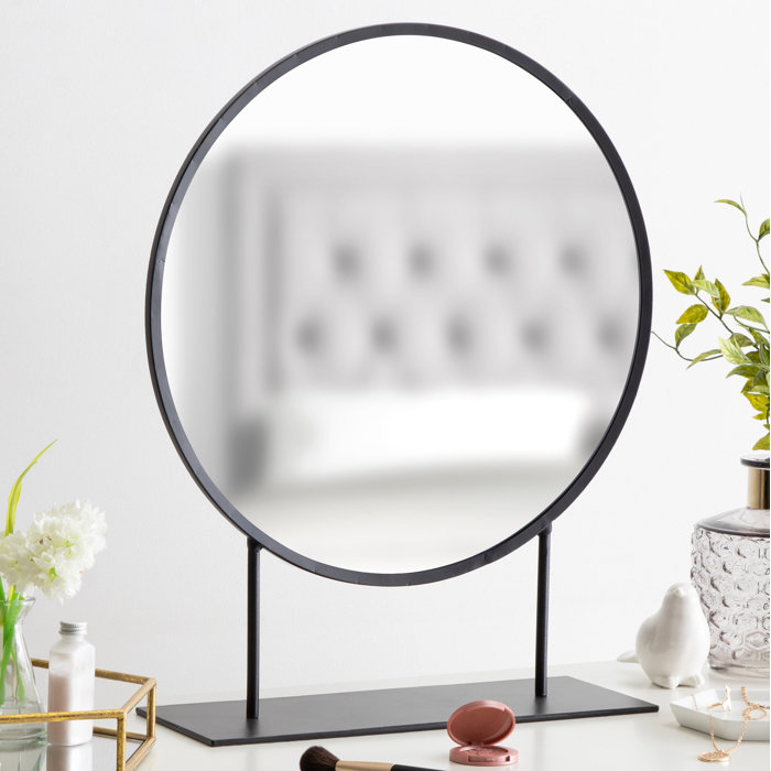 Willa Arlo Interiors Jackie Round Metal Floor Mirror & Reviews | Wayfair